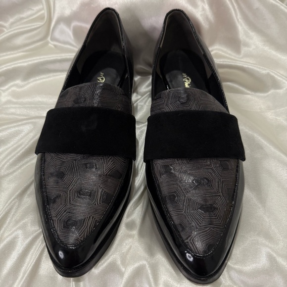 3.1 Phillip Lim Quinn Leather Loafers Tortoise Shell Suede Black Classic 38/8 - Picture 4 of 15